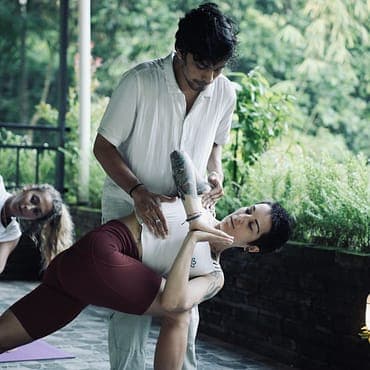 Sachin Rautela performing Crow Pose